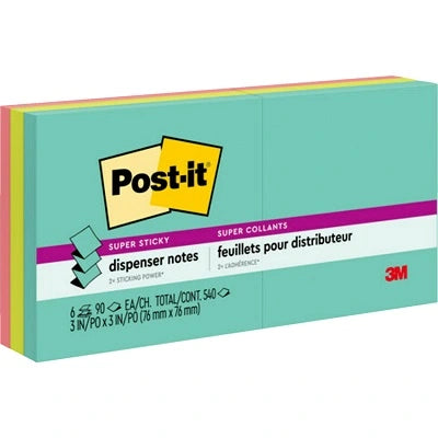 Post-It Super Sticky Notes, Miami, 6/Pack 