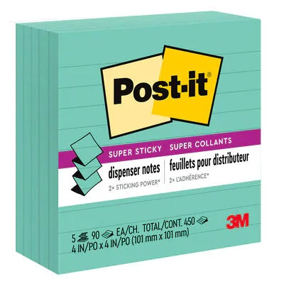 Notes Post-It Pop-Up 4X4 Super Collant Aqua Wave 5/Pqt