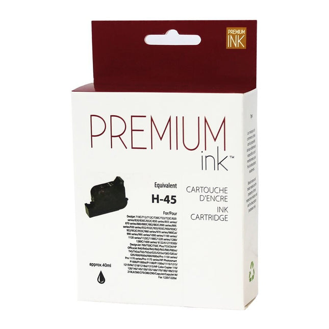 HP No. 45/51645AN Reman Noir Premium Ink