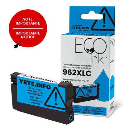 HP No.962XL 3JA00AN Reman Cyan EcoInk YRTS
