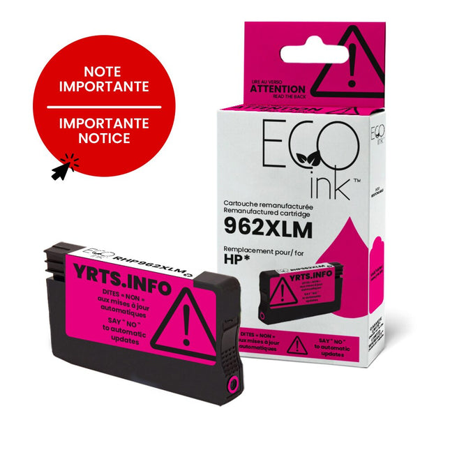 HP No.962XL 3JA01AN Reman Magenta EcoInk YRTS