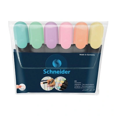 Schneider Assorted Chisel Pastel Highlighters 6/Pack 