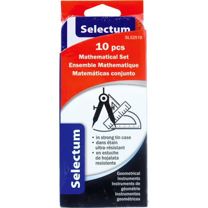 Math Set-10 Piece In Metal Box
