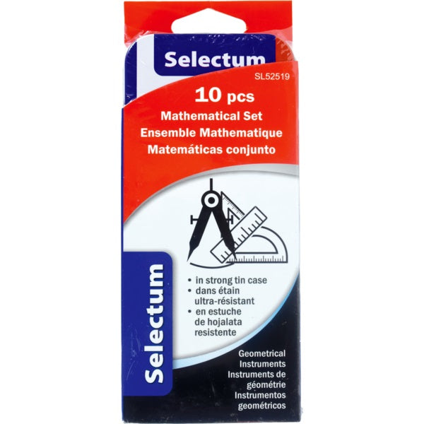 Math Set-10 Piece In Metal Box