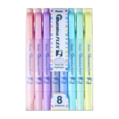 Pack of 8 illuminaflex pastel highlighters