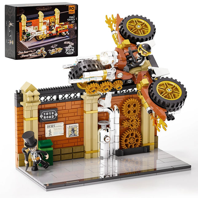 Lumibricks Steampunk Motorcycle Pursuit 424 Pieces
