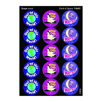 Autocollants Puants Stinky Stickers(Md), Terre Et Espace (Parfum De Raisin)