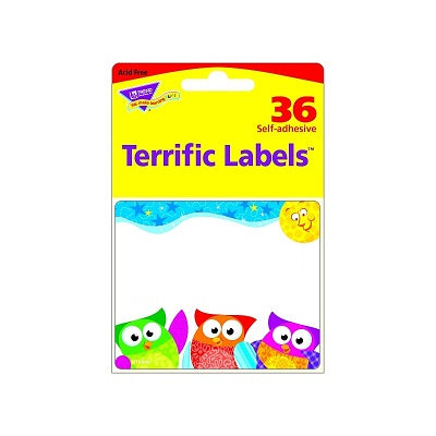 Porte-Noms Autoadhésifs, 3 X 2,5 Po, Hiboux Owl-Stars!(Md)