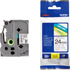 Tape-P-Touch Tz Laminated, 24Mm Black On Clear