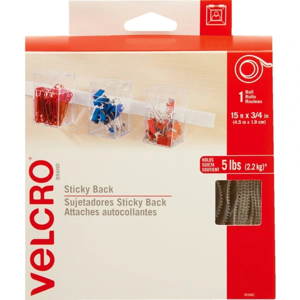 Velcro - Bande 3/4 "X15 ', Autoadhésif Blanc
