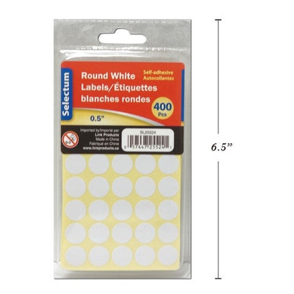 White round self-adhesive labels 1/2