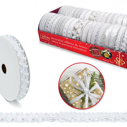 Decorative white ribbon 2.7 meters