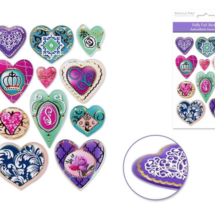 3d hearts puffy stickers