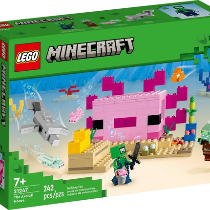 Lego minecraft 21247 the axolotl house 242 pcs 7+