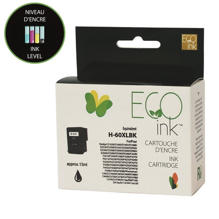 Hp no. 60xl cc641 reman noir ecoink