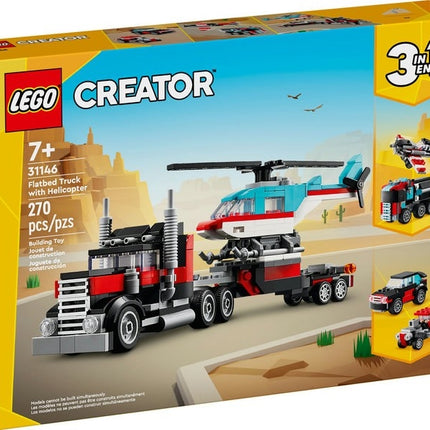 Lego creator 31146 flatbed truck with helicopter