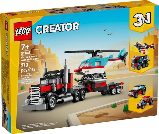 Lego creator 31146 flatbed truck with helicopter