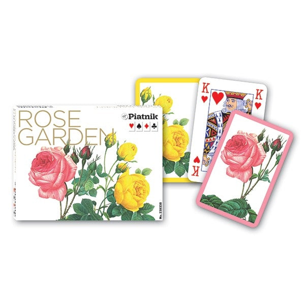 Ens. 2 jeux de cartes rose garden