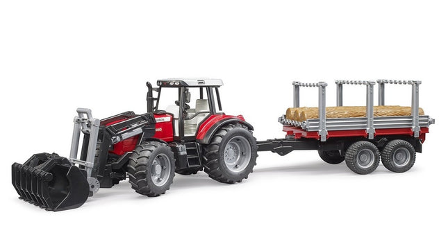 Massey ferguson 7480 avec charg. frontal + rem. - bruder 02046