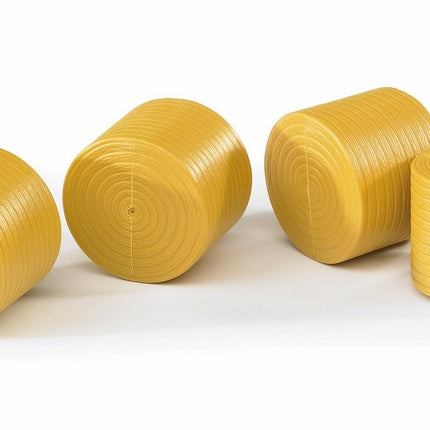 4 balles rondes brun ocre pour la claas rollant 250 - bruder 02344