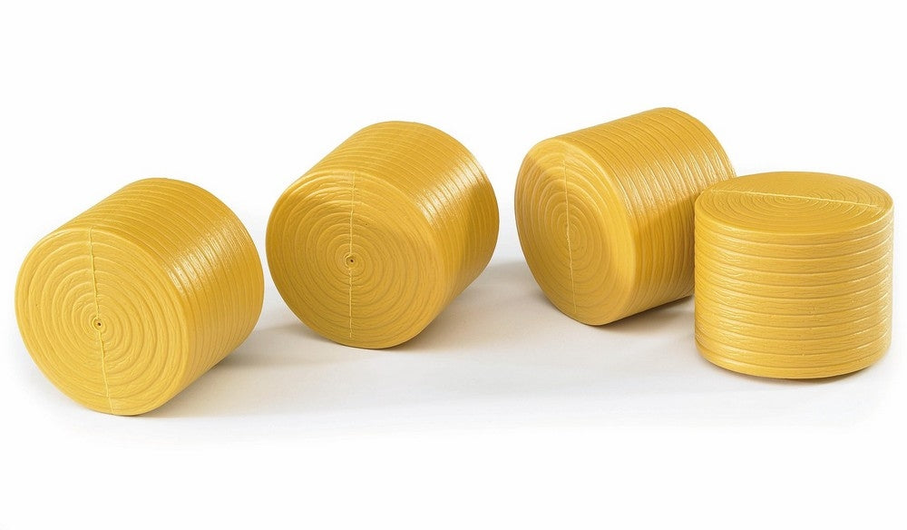 4 balles rondes brun ocre pour la claas rollant 250 - bruder 02344