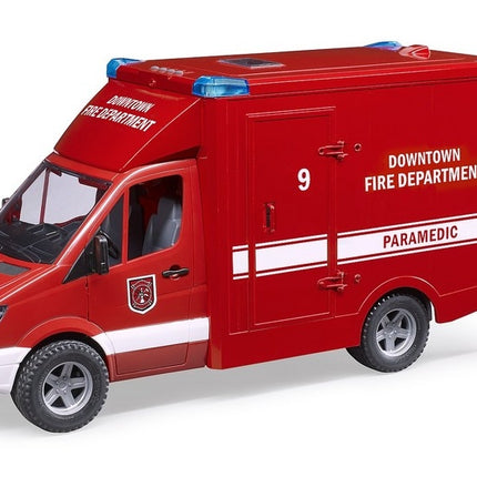 Mb sprinter du service incendie avec pompier - bruder 02539