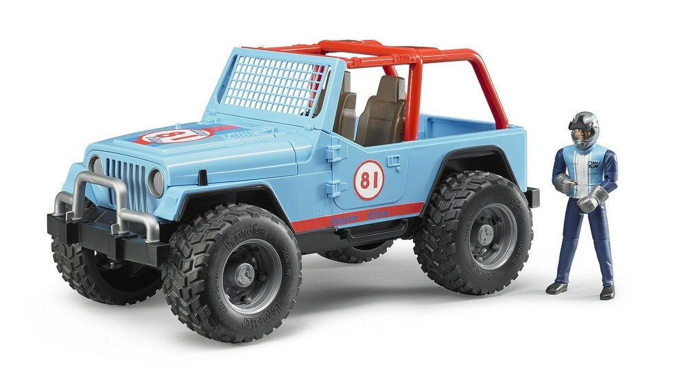 Jeep cross country racer bleue avec conducteur - bruder 02541