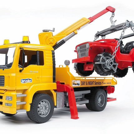 Man tga tow truck with off-road vehicle - bruder 02750