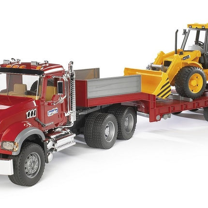 Remorque surbaissée mack granite et jcb 4cx - bruder 02813