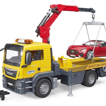 Man tgs tow truck with roadster - bruder 03750