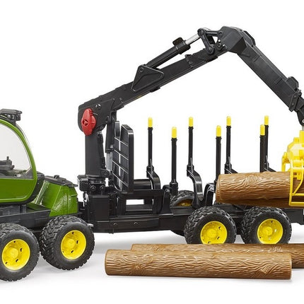 Porteur forestier john deere 1210e avec grappin à bois - bruder