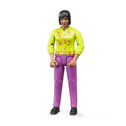 Femme avec type de peau moyen et pantalon violet - bruder 60403