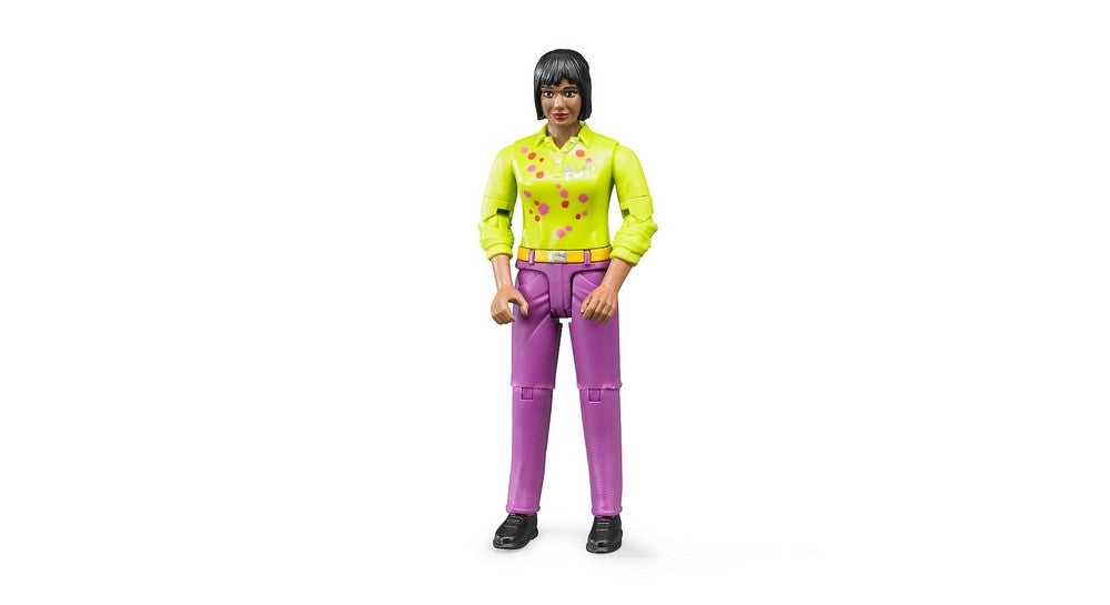 Femme avec type de peau moyen et pantalon violet - bruder 60403