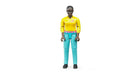 Femme avec chandail jaune et pantalon turquoise - bruder 60404