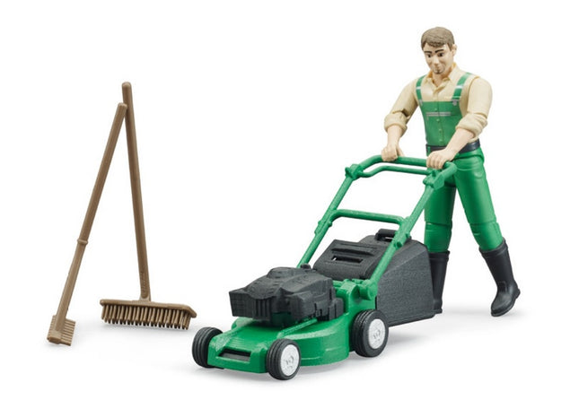 Bworld gardener with lawn mower - bruder 62103