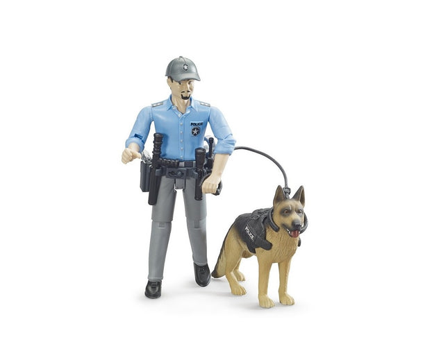 Policier bworld avec chien - bruder 62150