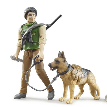 Garde forestier bworld avec chien et équ. - bruder 62660