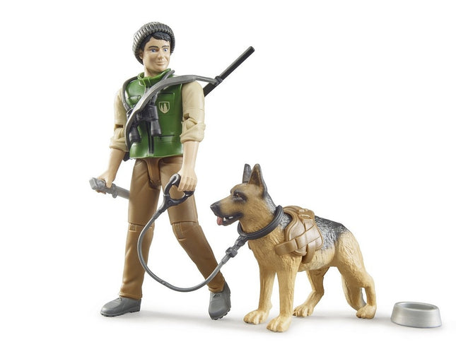 Bworld forest ranger with dog and equipment - bruder 62660