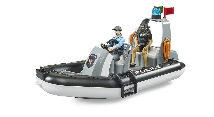 Bruder 62733 Inflatable Police Boat with Policemen