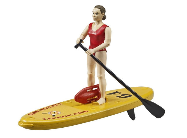 Maître-nageur bworld avec stand up paddle - bruder 62785