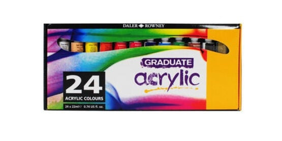 Ens 24 peintures acryliques daler rowney