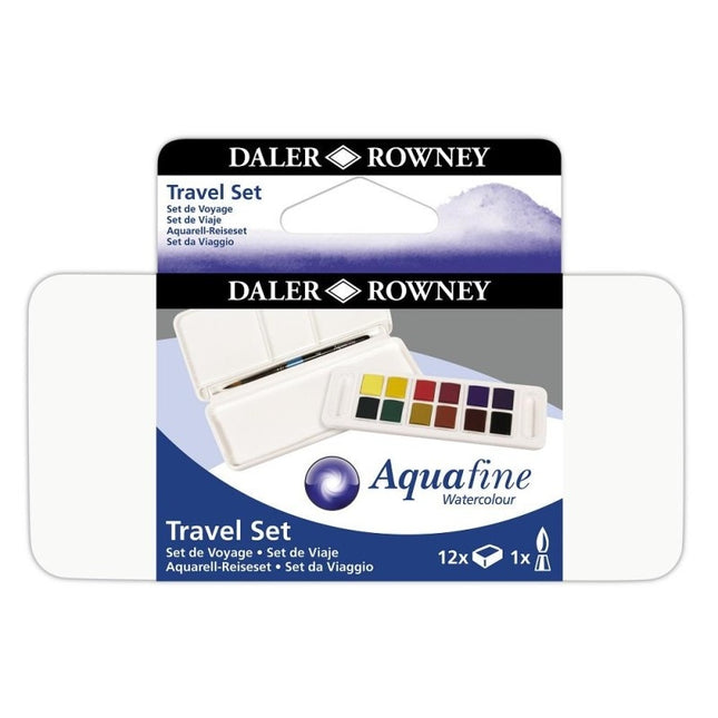 Ens. de voyage aquafine aquarelle 12 daler rowney