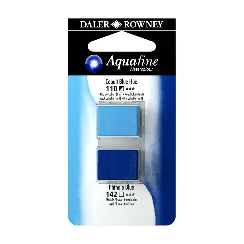 Aquafine watercolor cobalt blue hue/ phthalo blue 110/142