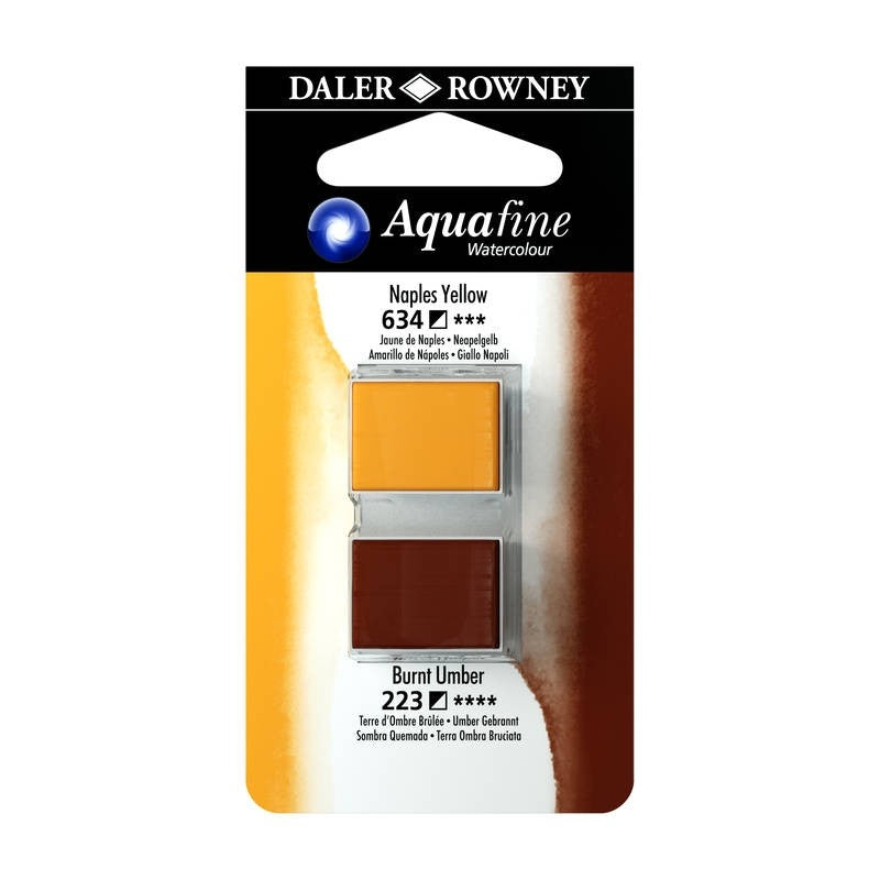 Aquafine watercolor naples yellow/burnt umber 634/223