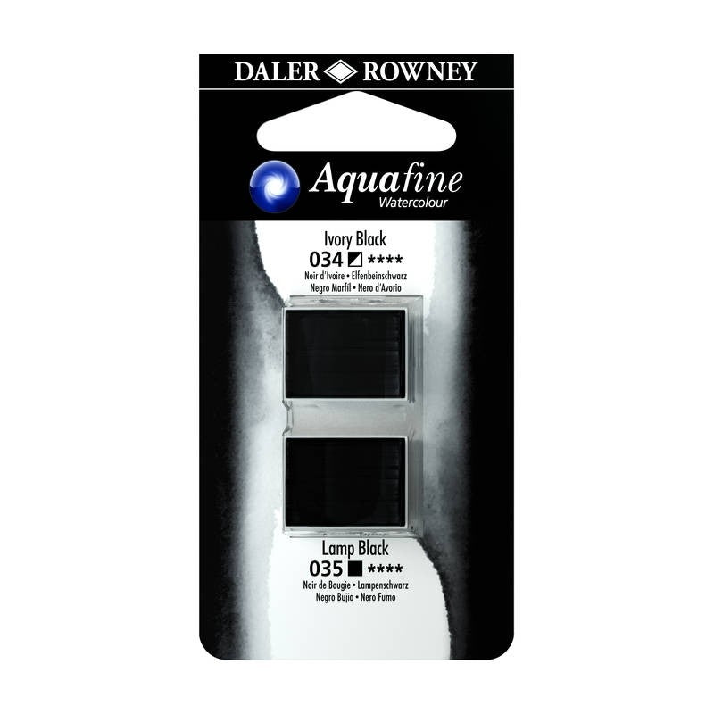 Aquafine watercolor ivory black/lamp black 034/035