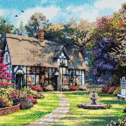 Mounted canvas (16x20") diamond painting - country cottage