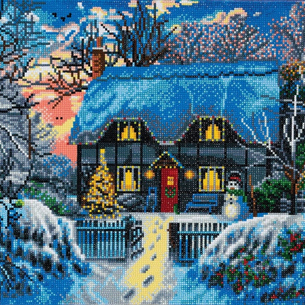 Mounted canvas (16x20") diamond painting - yuletide manor