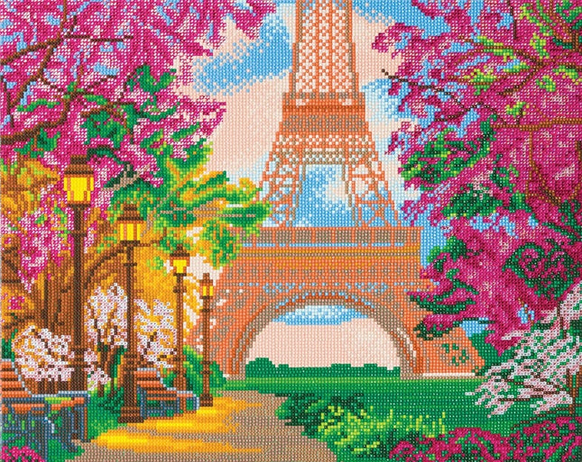 Mounted canvas (16x20") diamond painting - eiffel tower