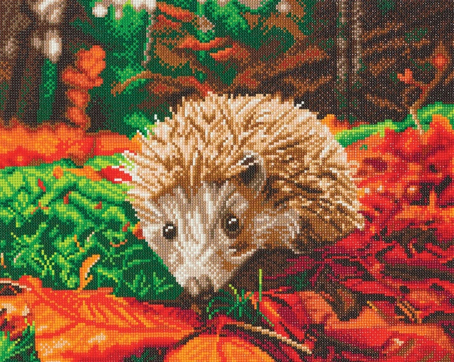 Mounted canvas (16x20") diamond painting - hedgehog