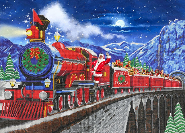 Canvas (35x25") diamond painting - santa express